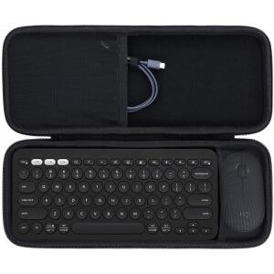 로지텍 페블 키 2 콤보 K380S K380 키보드 + M350 마우스 콤보(블랙 케이스)와 호환되는 레바코트 하드 캐리 케이스 pEZ