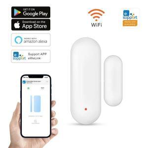 eWelink WiFi 스마트 도어 및 창문 자기  경보 앱 원격 모니터링은 Alexa, Google Home, HA, Salute, Yande