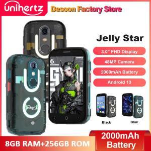 8849 유니허츠 젤리 스타 가장  안드로이드 13 스마트폰 8GB LED 라이트 투명 백쉘 휴대폰 48MP 3인치 셀폰