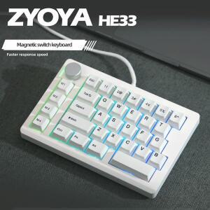 HE33 마그네틱 스위치 게이머 키보드 유선 기계식  트리거 핫 스왑 Rgb Fps 게임 한 손으로