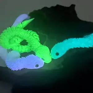 3D 프린팅 발광 뱀알 모형 가동식 관절 시뮬레이션 바이퍼 뱀 장난감 방 장식용 창의적인 장식품
