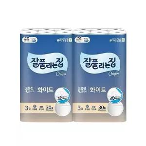 미래생활 잘풀리는집 화이트 화장지 3겹 28m 30롤 X2팩