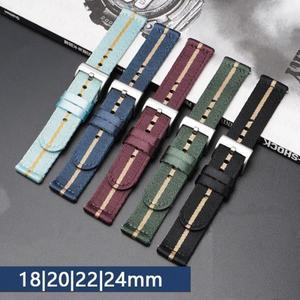 나일론 패브릭 스트랩 18mm 20mm 22mm 24mm 남녀 공용 퀵 릴리즈 캔버스 교체용 시계 밴드 세이코 투더 오