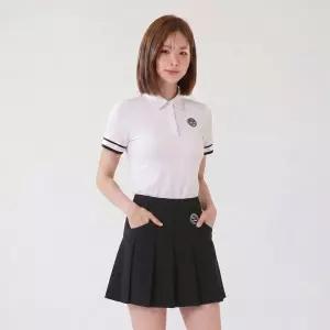 DEX 덱스 골프 여성 샤인 큐빅 플리츠 스커트