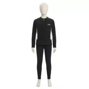 내셔널지오그래픽 키즈 K262GRG610 여아 세미크롭 래쉬가드 F ZIP CARBON BLACK 5009