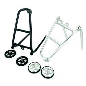Brompton 후면 랙용 접이식 자전거 수하물 캐리어 Q 타입 알루미늄 합금 초경량 랙 이지휠 실버 블랙