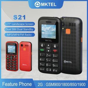 MKTEL S21 피처폰 듀얼 SIM 대기 라우드 FM 라디오 어르용 2G 1.77 인치 화면 800mAh 배터리