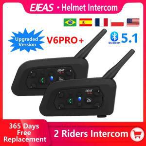 EJEAS V6 Pro + 바이크 오토바이 블루투스 헬멧 헤드셋 인터콤 커뮤니케이터 6 명의 라이더 1200m 인터폰 I