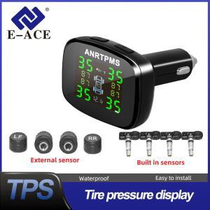스마트 담배 라이터 USB TPMS 자동차 타이어 압력 온도 경보 모니터 시스템 4개 센서 디스플레이 SUV ORV