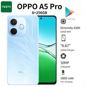 2026 (최신 모델) OPPO A5 Pro 글로벌 에디션 8+256GB RAM 스마트폰, 6.67인치 디스플레이