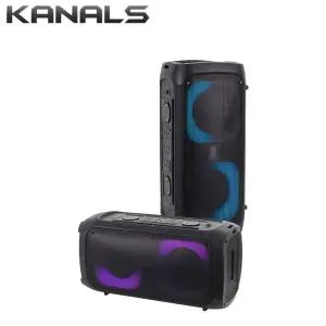카날스 블루투스 충전식 이동용앰프스피커 BST-600 6.5인치우퍼2개+트위터 TWS기능 LED 300와트