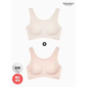 [백화점 정품] 크로커다일 이너웨어 여성속옷 라이크라인견쉘론U넥 심리스브라2종