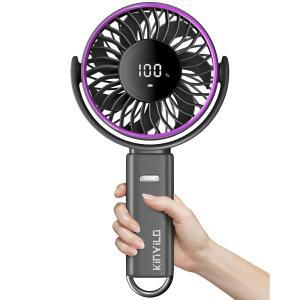 KINYILO 초대형 휴대용 선풍기 6인치 강력한 공기 흐름 손 1000MAH 배터리 개인용 100배속 5-30시간 근무 시간 135 접이식 캠핑 하이킹 야외용(회색)
