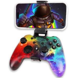 스위치 1&2, IOS, ANDROID, PC, TV, USB 가능한 홀더 있는 어댑터가 WZUI 게임패드 유선 - 게임 조절 OV 컨트롤러 휴대폰 및 USB-C TESLA용 별빛, 블루투스
