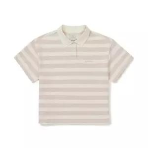 [스노우피크 어패럴] 코튼 여성 스트라이프 폴로 티셔츠 Light Pink (S25MWFPS69)
