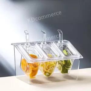 투명 3 단무지 뚜껑 PC바트 밧드 트레이 식당