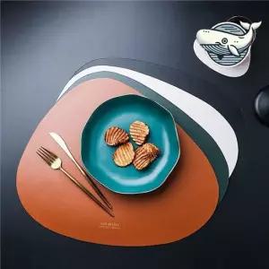방수 가죽 테이블매트와 컵받침 스타일리시한 식탁테이블매트 북유럽식탁매트