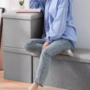 스툴 패브릭 화장대 인테리어 수납의자 정리함 접이식 화장대의자 카페의자 폴딩박스
