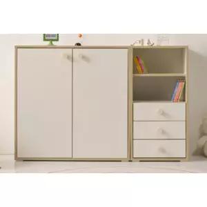 [자르파라]안전목재 나무손잡이 아이방 편안컬러 수납장 세트(120cm 4색)