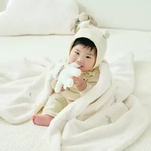 몽글몽글 데이지 자수 마이크로화이버 아기 블랭킷 유모차담요 신생아담요/ L사이즈