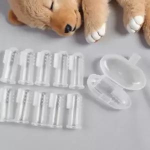 고양이 개칫솔 애견 칫솔 반려견 케이스 세트 12p