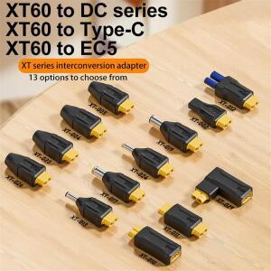 XT60 변환 플러그 어댑터 모델 비행기 배터리 충전 EC5-XT60-DC55x21/5525/type-c 암 커넥터
