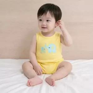 (사이즈 18m)코끼리 자수 민소매 바디수트