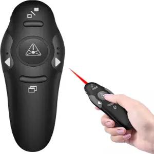 레드 가 있는 다이노스트라이크 프레젠테이션 클리커 RF 2.4GHz USB 무선 원격 슬라이드 컴퓨터 노트북