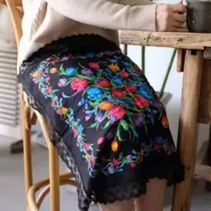 (옵션 65X65cm 임의배송)플라워 손수건 겸용 앞치마 꽃무늬손수건 레이스앞치마 손님앞치마