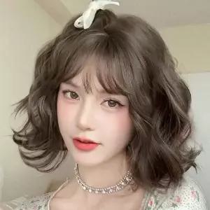 여성 물결웨이브 단발 통가발