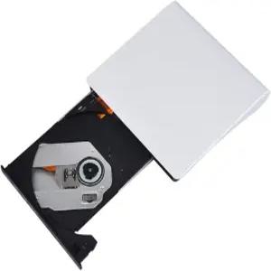 YMY 휴대용 초박형 외장 CD 드라이브 DVD 플레이어 USB3.0/USB-C 2 in 1 레코더 CD-ROM 등 흰색 컨버터