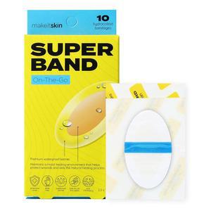 슈퍼밴드 온더고 하이드로콜로이드 붕대(10CT 2.2 X 1.4인치) 상처 및 물집을 위한 방수 붕대 부위를 세컨드 스킨 패치 경미한 벌레 물린 부위 라텍스 프리 여행 준비 완료