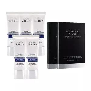 [NS홈쇼핑]도미나스 기미케어 톤업 트라넥삼산 선크림 40ml 5개+마스크팩 4매 2박스..[36010759]