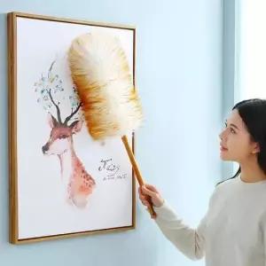 쇼파먼지 양털먼지털이 양모 먼지떨이개 먼지제거 솔 타조털