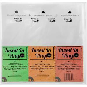 LP 슬리브 콤보 팩 100개 - 12인치 비닐 레코드를 위한 50개의 외부 및 내부 컬렉션 보호 비닐에 투자하기