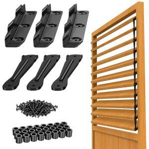 루버 브래킷 키트 - 데크 선블라인드 시스템 브래킷, 하드웨어 키트, DIY 펜스, 창문 셔터, 정원, 파티오, 실내 및 실외 사용을 위한 최대 11개의 보드(48인치)를 보관할 수 있습니다(루버 1세트)