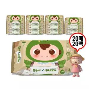 순둥이 살균 소독 티슈 20매 20팩 위생관리 필수품