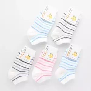 줄무늬 아동용 화이트 단목양말 10개 R16930 아동의류