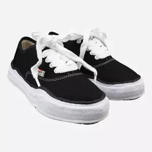 [미하라야스히로]6S A02FW704 BLACK 베이커 OG 솔 캔버스 로우 컷 스니커즈