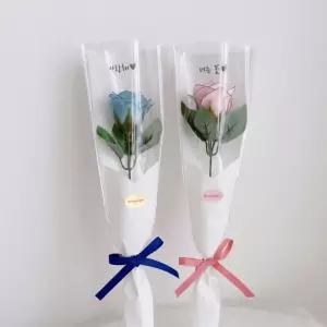 라인장미 한송이 비누꽃다발+메세지스티커 연주회 발표회 수료 졸업 기념일 이벤트 기관 기업 단체꽃 선물