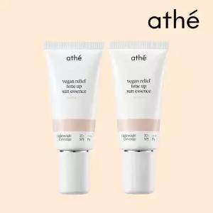 [아떼뷰티]아떼 비건 릴리프 톤업 선에센스 라이트베이지 50ml x 2개 (SPF50+ PA++++)