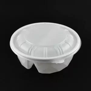 2칸빙수그릇 반반면용기 GP-205-중2칸(백색) 50세트(돔뚜껑포함)