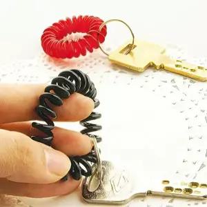 [하프클럽/]키관리 키홀더 번호표 분실방지 열쇠용 스프링줄 3개 관리실