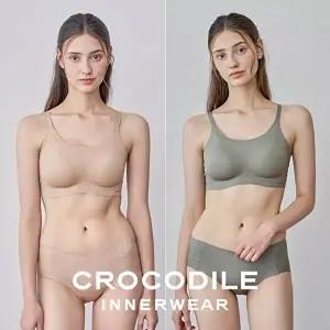 [크로커다일][크로커다일] 소프트 나일론모달 패드일체형 스트랩 브라+팬티 4종세트 CDW5O1820_T
