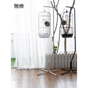 새장 거치대 앵무새 행거 공간절약 걸이대 33CM 새둥지 2세트 대형 4륜 조류