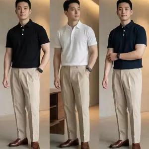남자 깔끔한 베이직 여름 카라 반팔 티셔츠