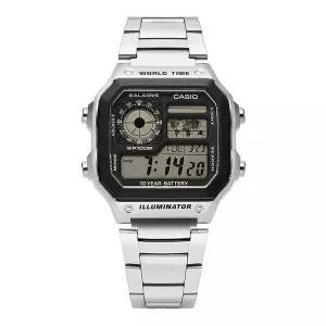 [카시오] 남성 Digital Square Sports 군인 메탈 손목 시계(AE 1200WHD 1AVDF)