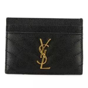 YSL 모노그램 쉐브론 퀼팅 카드 지갑 423291/BOW01 1000 NERO