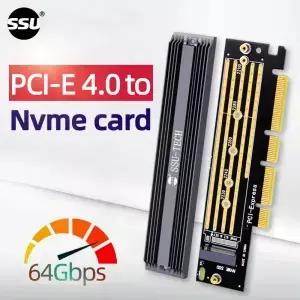 SSU PCIe 4.0 M.2 어댑터 카드 데스크탑 컴퓨터 SSD x4 GEN4 확장 최대 속도 64Gbps