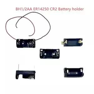 1AA 배터리 상자 ER14250 14250 PCB 핀이 있는 단일 셀 보관 CR2 홀더 ABS 하드